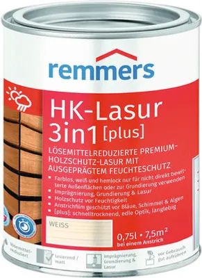Produktbild von Remmers HK-Lasur 3in1 [plus] weiß 750 ml