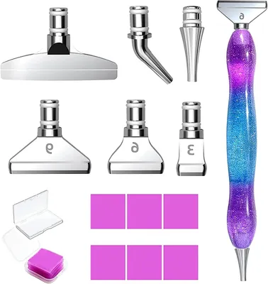Immagine prodotto di Set di penne per pittura a diamante - Accessori per la creazione di disegni - Hobby e artigianato - Design ergonomico - 6 modelli - Metallo