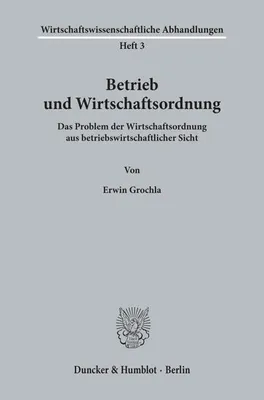 Produktbild von Betrieb und Wirtschaftsordnung.
