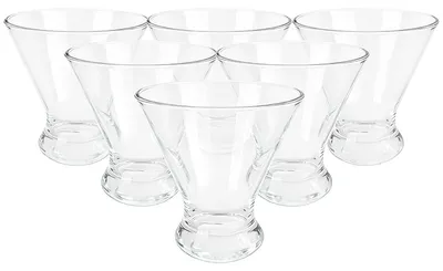 Produktbild von Set aus 6 Transparenten Wiederverwendbaren Martini Gläsern aus Acryl
