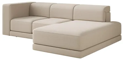 Obrázok produktu pre Selsey Novals – Rohová sedačka tvaru L, 4-miestna, pravostranná, béžová, materiál: chenille, šírka: 278 cm