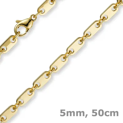5mm-Plattenkette-585-Gelbgold-50cm