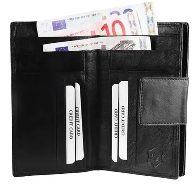 Produktbild von Akzent Damen Geldbörse aus Echtleder. Format 16 x 10 cm.