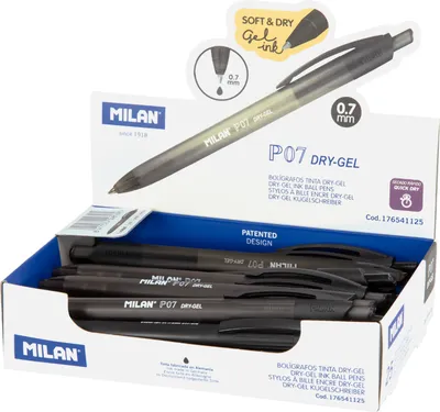 Zdjęcie produktu dla Długopis Dry Gel czarny (25szt) MILAN