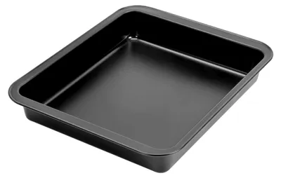 Produktbild von Brat- und Auflaufform mit hohem Rand, antihaftbeschichtet 39 x 30 x 6 cm, Kuchenblech mit praktischem Griffrand, Schwarz
