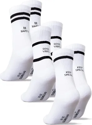 Produktbild von Occulto Damen & Herren Statement Tennis Socken 3er Pack (Modell: Leo)
