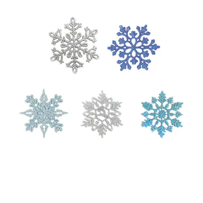 Produktbild von Christbaumschmuck Schneeflocken Elch Schneeflocke Christbaumschmuck Anhänger Glitzer Weihnachtsschmuck Weihnachtsdeko Set (25 Stück)