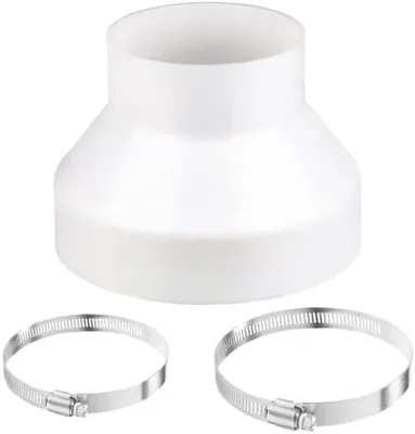 Produktbild von Adapter 150 mm auf 100 mm mit 2 Edelstahl Schlauchschelle Reduzierstück Reduzierverbinder Universal Reduzierstück schlauch adapter für Lüftung Rundrohr Lüftungskanal