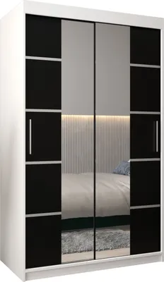 Produktbild von Kleiderschrank, Schiebetürenschrank Schlafzimmer, Schrank mit Spiegel VERONA 4 120 cm