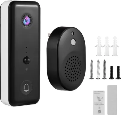 Obrázok produktu pre Dverová kamera, bezdrôtové kamery na zvonček, kamera na zvonček, kamera na zvonček s nočným videním, 2,4G WiFi kamera na zvonček, bezdrôtová kamera na zvonček