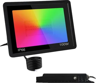 Image de Projecteur intelligent, 100 W, RGB + CCT (3000 K-6000 K), étanche IP66, 100 RGB Sans prise