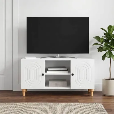 Obrázok produktu pre vidaXL TV skrinka, lesklá biela, 102 x 34,5 x 50 cm, drevotrieska