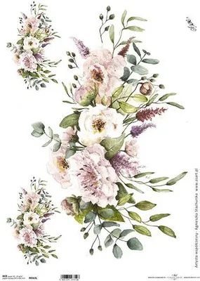 Immagine prodotto di ITD Carta di riso per decoupage A3 Fiori di peonia R563L