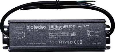 Produktbild von Bioledex 200W 24V DC LED Driver IP67 wasserdichtes Netzteil für 24V LEDs
