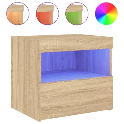 Obrázek produktu pro Noční stolek s LED osvětlením dub sonoma 50 x 40 x 45 cm