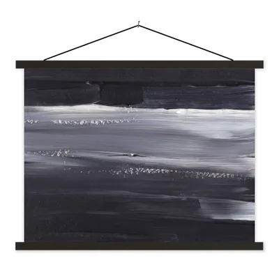 Produktbild von MuchoWow® Textilposter Farbe - Abstrakt - Schwarz 120x90 cm mit schwarzem Rahmen - Aufhänger für Poster
