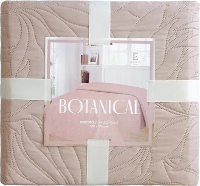 Obrázok produktu pre Prehoz na posteľ, prešívaný, listy, moderný botanický 200x220cm Béžová