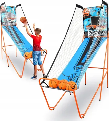 Produktbild von SereneLife Arcade Basketball Spiel, Klappbarer Einzel/Doppel-Basketballkorb, Elektronische Punkteanzeige, Robuste Konstruktion, Indoor/Outdoor - Sport