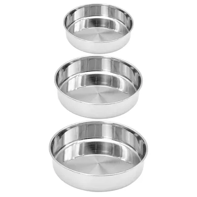 Produktbild von Hausleben® - Edelstahl Auflaufform/Backblech 3er Set ,Ø 36/32/28 cm