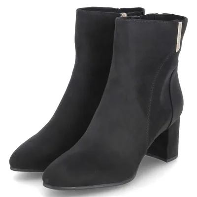 Zdjęcie produktu dla MARCO TOZZI Damskie buty za kostkę z zamkiem błyskawicznym na pięcie GMK 2-85302-43, rozmiar:40 EU, kolor:Czarny