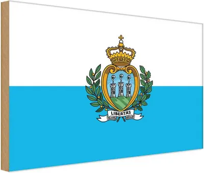 Produktbild von vianmo Holzschild 30x40 cm San Marinos Marino Flagge Fahne Wappen