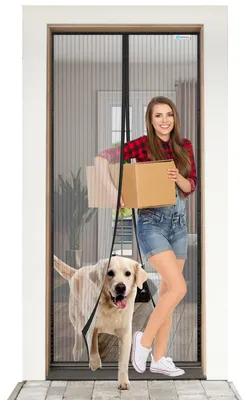 Zdjęcie produktu dla Moskitiera okienna, 75 x 210 cm - Siatka przeciw owadom do drzwi - Czarna