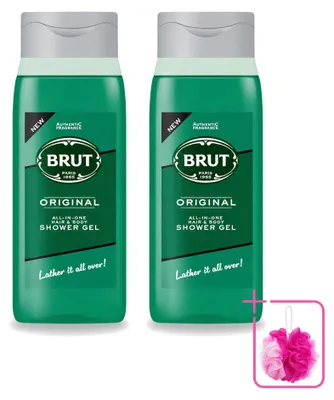Productafbeelding van 2 x Brut All in One Douchegel voor haar en lichaam, Original, 500 ml - Voordeelpakket - 2 stuks