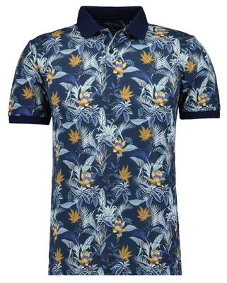 Ragman Polo alloverprint in blau