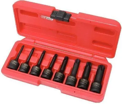 Immagine prodotto di KS TOOLS 1/2" Kraft-Bit-Stecknuss-Satz TX, 8-tlg., T30-T80 (911.0901)