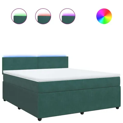 Produktbild von Boxspringbett mit Matratze Dunkelgrün 180x200 cm Samt