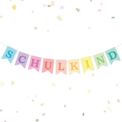 Produktbild von Girlande Einschulung "Schulkind" Pastell Mädchen DIY-Set