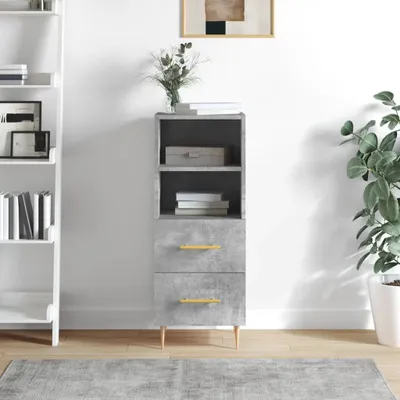 Produktbild von vidaXL Sideboard Betongrau 34,5x34x90 cm Holzwerkstoff