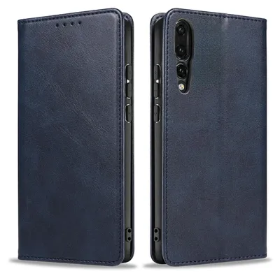 Produktbild von Handyhülle für Huawei P20 Pro Kunstleder Flip Cover Hülle Klapphülle Case Kartenfach Farbe: Blau
