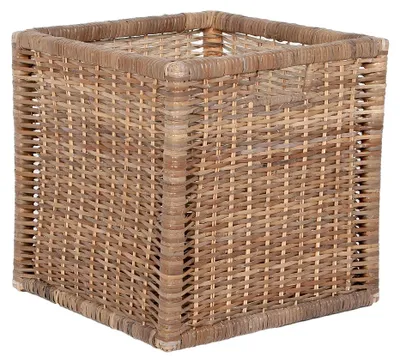 Produktbild von Korb Rattan Grau CESTA-Big 32x30x30cm (BxHxT) Handgeflochten mit Griff