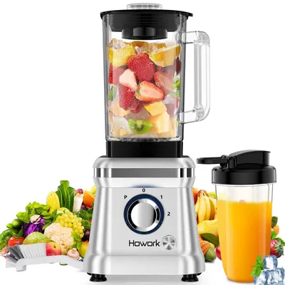 Standmixer 1200 W, 1,6 l Glas, 2 Stufen + Impuls, 6 Edelstahlmesser