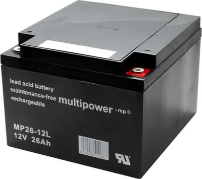 Zdjęcie produktu dla Multipower MPL26-12 12V 26Ah Akumulator ołowiowy o długiej żywotności Akumulator ołowiowo-żelowy AGM