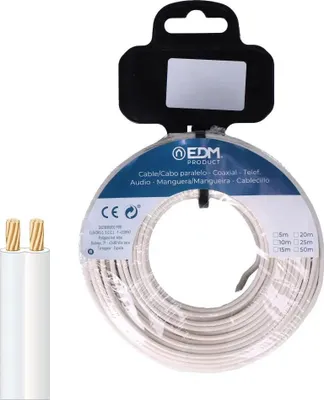 Produktbild von Edm Rolle Mehradriges Kabel 2x1.5 Mm 25 M Weiß Weiß One Size