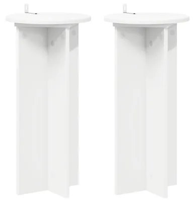 Imagen del producto de vidaXL Estantería para plantas, 2 unidades, blanca, Ø29,5 x 60 cm, material de madera