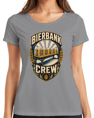 Obrázek produktu pro Tričko s potiskem "Bierbank Crew Stammtisch Trinken Party" pro dámy, barva šedá, velikost XL