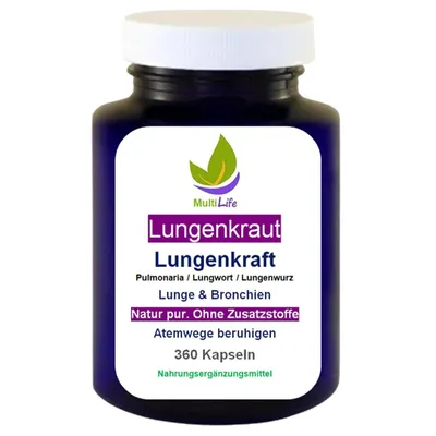 Produktbild von Lungenkraut Lungenwurz Lungwort 360 Pulver Kapsen Natur Pur Kein Extrakt Ohne Zusatzstoffe