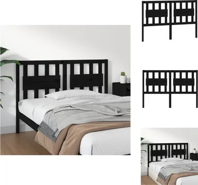Produktbild von vidaXL Kopfteil Schwarz 125,5x4x100 cm Massivholz Kiefer -  Kopf- & Fußenden