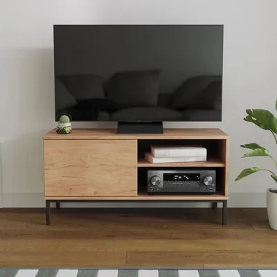 Productafbeelding van TV-kast Dallas 1D, TV-meubel met 1 deur, woonkamerkast, met "push-to-open" systeem (kleur: Hikora)