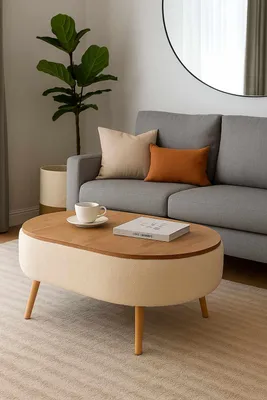 Produktbild von Skye Decor, Hochwertiger Nesting Tisch (3 Teile) - Saphir Eiche, 100% Melamin, 90 cm