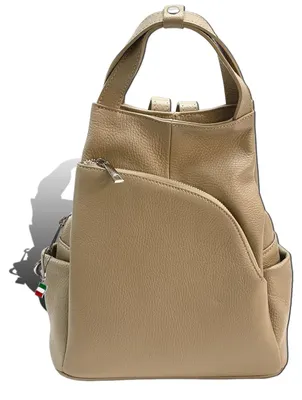 Obrázek produktu pro Dámský batoh Florence z pravé kůže, městský batoh, barva taupe, D2OTF613I