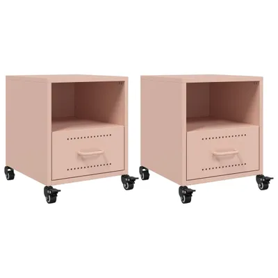 Produktbild von Nachttische 2 Stk. Rosa 36x39x43,5 cm Stahl