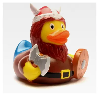 Produktbild von Badeente Wikinger Mann – Quietscheente – L: 8,5 cm – Quietscheentchen – Geschenkidee – Sammlerstück