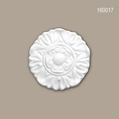 Produktbild von PROFHOME 160017 Rosette dekoratives Element Stuckeinrichtungs aus Polyurethan Ø 9 cm