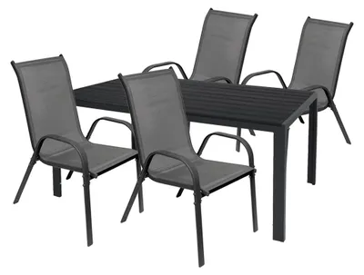 Produktbild von Gartengarnitur Sitzgarnitur 5-teilig 180x90cm Aluminium / Non-Wood