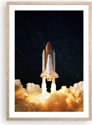 Produktbild von Gerahmtes Poster - Rahmen in heller Eiche - Abheben Rakete Kosmos - 50x70 cm - Wand Bild - Wanddeko - Wandbilder - Kunstposter - Wandposter - Bilderrahmen - Bilder - Kunstdruck - P2NPA50x70-4531