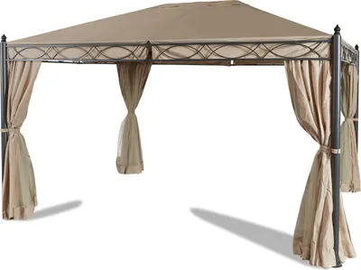 Produktbild von Grasekamp Garten-Pavillon ROM 3x4m mit 2 Seitenteil Sets geschlossen und mit Moskito Netz Party-Zelt Terrassen-Dach
